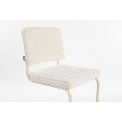 Zuiver Ridge Kink Eetkamerstoelen Soft Off White - Set van 2 - vtwonen shop