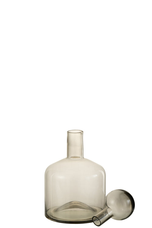 J-Line decoratie Fles Norma - glas - grijs - small