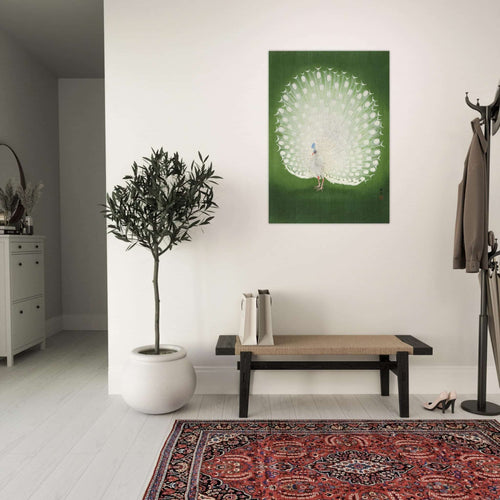 Artfulprints Poster Ohara Koson - Peacock   - 70x100 cm - Groen