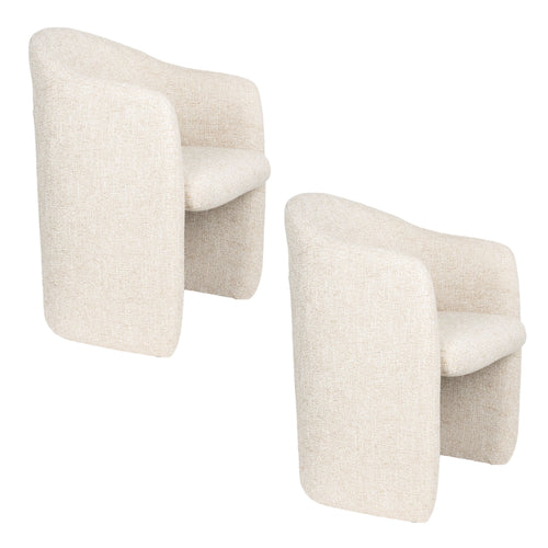 Zuiver Contour Eetkamerstoelen Armleuning Beige - Set van 2