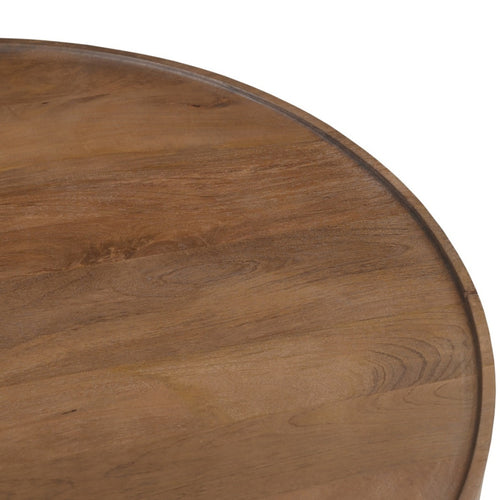 DÉJA Living Salontafel Gabriel - Rond Donkerbruin Hout - 90x90x30cm
