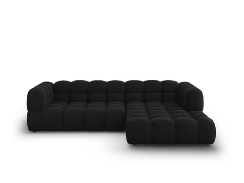 Cosmopolitan Design Modulaire hoekbank rechts Sky 4-zits, flueel, zwart - 162x272x70cm
