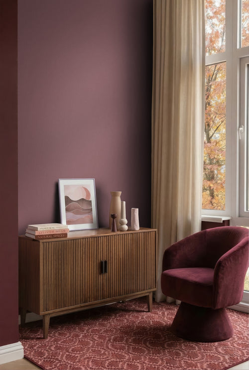 ESTAhome behang linnenstructuur bordeaux rood - 53 cm x 10.05 m - 148744