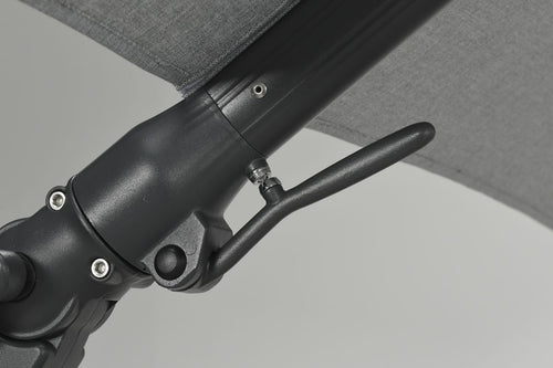 Hawaii Big Pole II parasol - 350x350 cm - carbon black - royal grijs - vtwonen shop