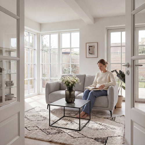 Furnhouse 2-zitsbank Selena - Grijs - Stof - 85x158x85