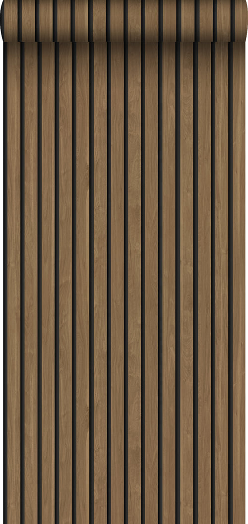 Sanders & Sanders behang houten wandpanelen 3d bruin - 50 x 900 cm - 935279 - vtwonen shop