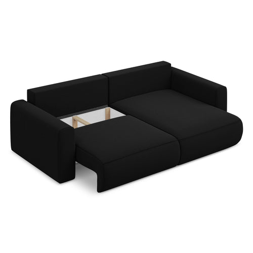 LaMiaSofa hoekbank rechts Perugia - velours - zwart - 240x149x82