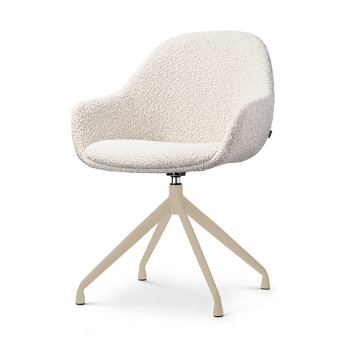 Nolon Nola-Mae draaibare eetkamerstoel bouclé beige beige onderstel