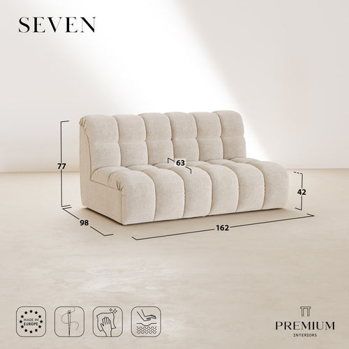 Premium Interiors - Bank SEVEN - bouclé-stof  olijfgroen 162cm