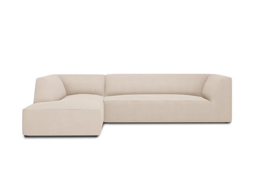 Micadoni linker hoekbank Ruby 4-zits, structurele stof, beige - 180x273x69cm