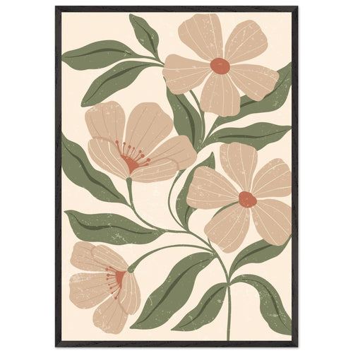 Artfulprints Poster met Lijst Boho – Dusty florals   - 70x100 cm - Groen
