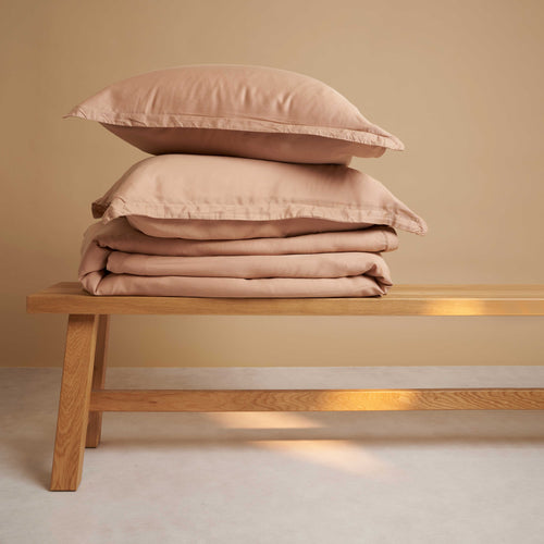 Coco & Cici - Tencel Twill Dekbedovertrek 140 x 200 cm - 1 Persoons Beddengoed - Peach - Lyocell - Ritssluiting & Extra Zacht - 1 Kussensloop (60x70)