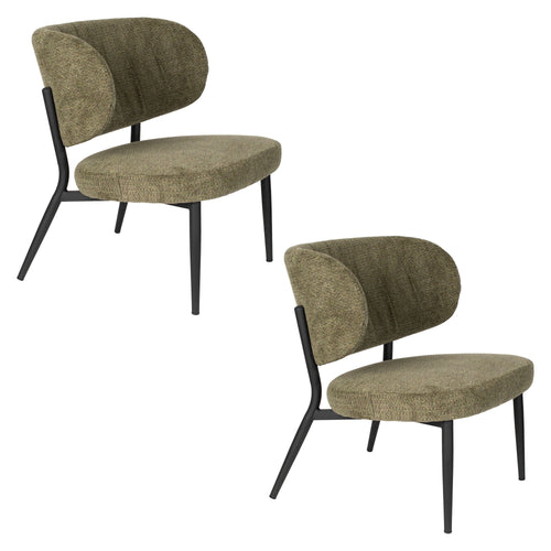 Housecraft Living Sanne Loungestoelen/ Fauteuil Groen Grijs - Set van 2 - vtwonen shop