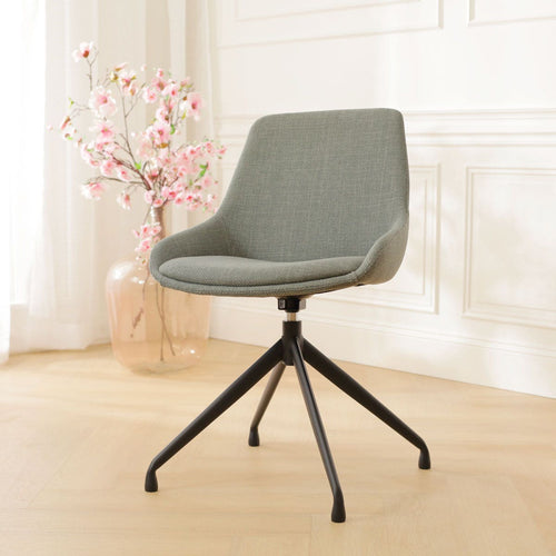 Nolon Nola-Isa Eetkamerstoel Saliegroen - Draaibaar Zwart Onderstel - vtwonen shop