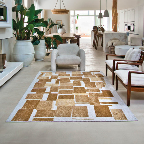 Louis De Poortere vloerkleed Nuggets - geel - 140x200cm - vtwonen shop