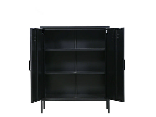 MaximaVida metalen lockerkast Finn 80 x 40 x 102 cm zwart - 2 schappen - vtwonen shop