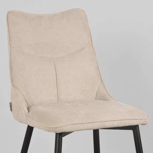 LABEL51 Eetkamerstoel Riv - Naturel Stof - Zithoogte 46cm - Set van 2