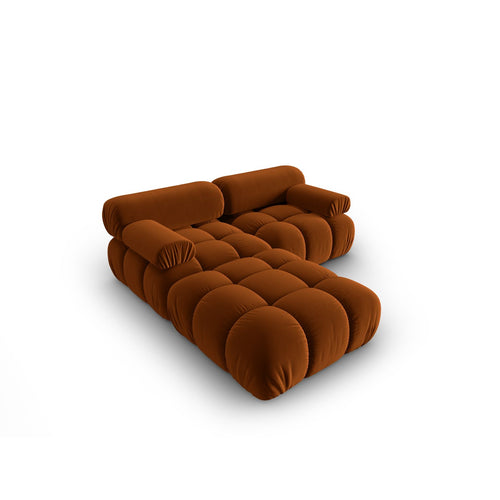 Cosmopolitan Design - Modulaire bank Cortina 3-zits, flueel terracotta - 188x188x70cm