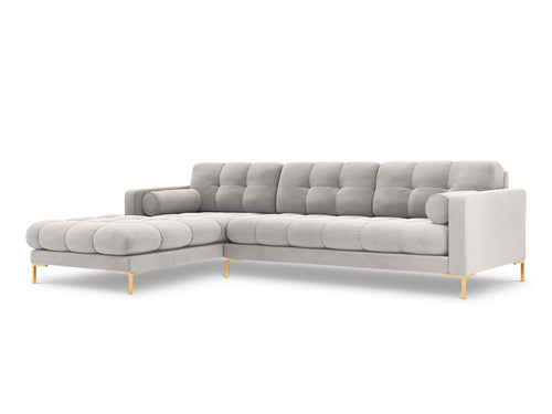 Cosmopolitan Design linker hoekbank Bali 5-zits, flueel, geld - 185x293x75cm