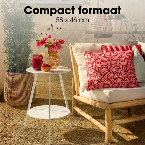 Mica Decorations Seatle Bijzettafel Rond voor Buiten - Koffietafel - Salontafel Buiten - Ook als Plantentafeltje of Plantenstandaard - Metaal - 58 x