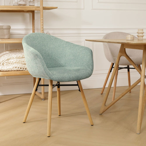 Nolon Nena-Otis Eetkamerstoelen Set van 2 - Zacht Groen - Houten Poten - vtwonen shop