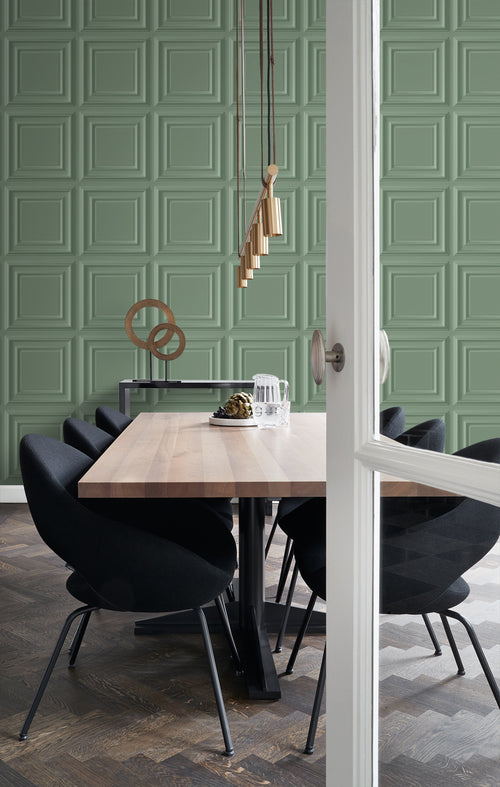 Origin Wallcoverings behang wandpanelen vergrijsd groen - 53 cm x 10,05 m - 347830 - vtwonen shop