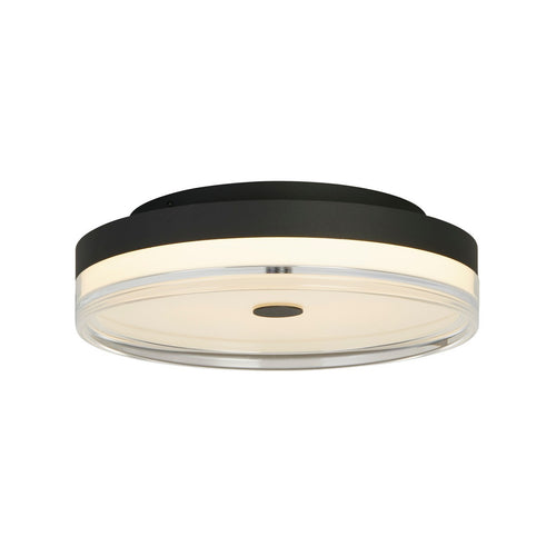 Searchlight Cyprus LED-plafondlamp, zwart metaal en helder acryl