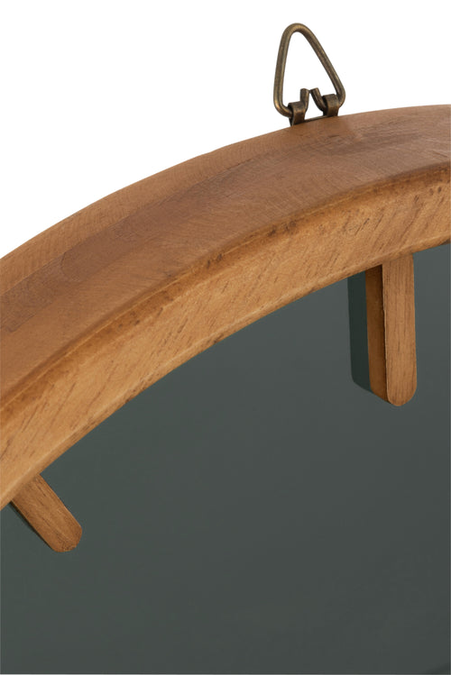 J-Line klok Rond - hout/glas - bruin/zwart - Ø 40 cm