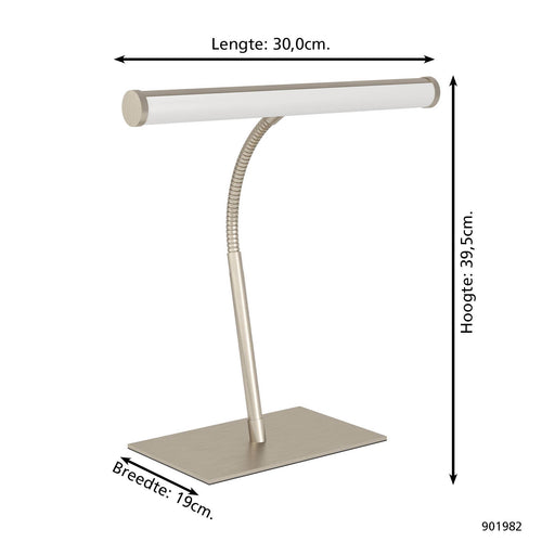EGLO tafellamp Riccione - 39.5 cm - nikkel