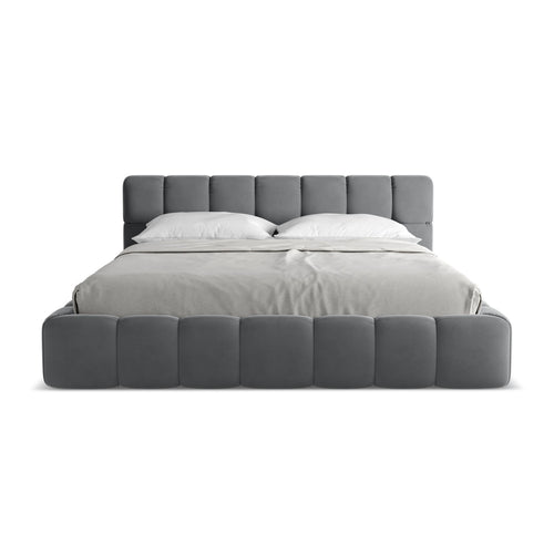 LaMiaSofa Bed met opbergruimte Roma - velours - staal - 200x228x82
