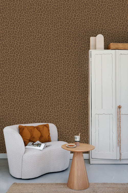 ESTAhome behang panterprint donkerbruin - 50 x 900 cm - 139969