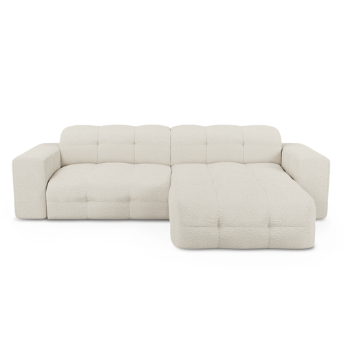 Sia Home - Hoekbank rechts MAEL - Bouclette stof - Crème - 230cm - vtwonen shop