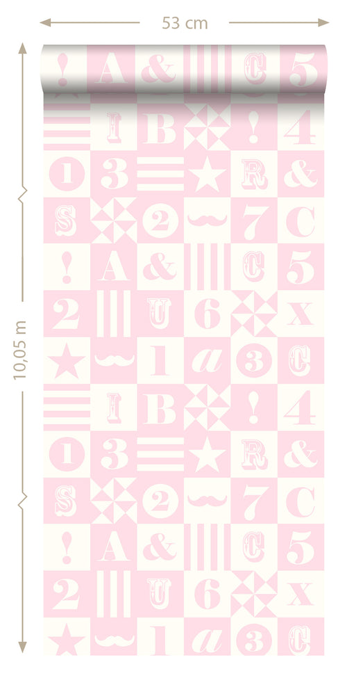 ESTAhome behang blokken licht roze - 53 cm x 10.05 m - 138728
