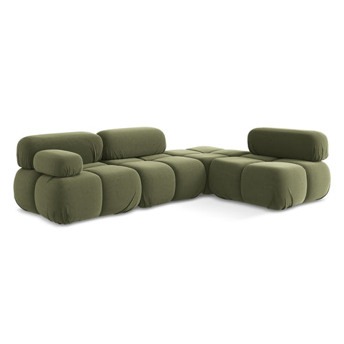 LaMiaSofa hoekbank rechts Sanremo - velours - olijf - 285x190x70