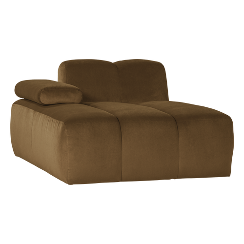 WOOOD chaise longue bank links Mojo - Velvet - Honinggeel - 74x124x162