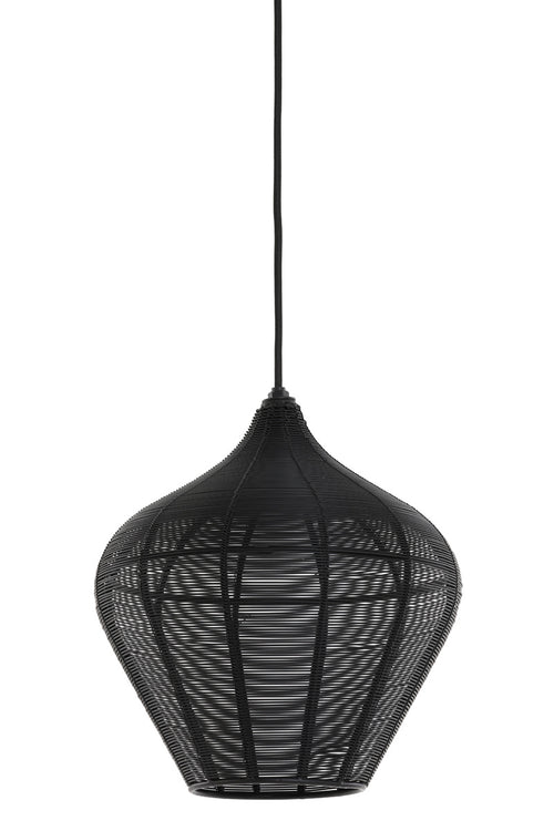 Light & Living hanglamp  - zwart - 27x27x29.5 cm