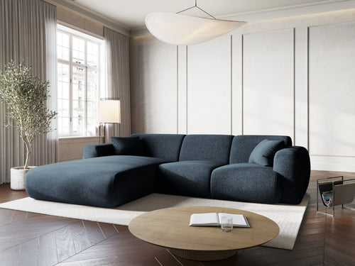 Cosmopolitan Design linker hoekbank Nolio 4-zits, chenille, koningsblauw - 170x260x72cm