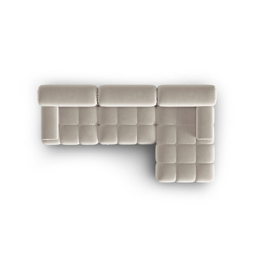 Cosmopolitan Design - Modulaire hoekbank rechts Cortina 4-zits, flueel donkerbeige - 155x282x70cm