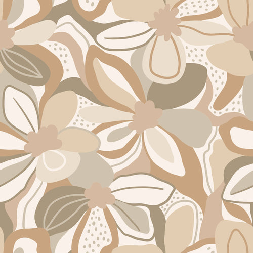 ESTAhome behang bloemmotief beige - 50 x 900 cm - 139628 - vtwonen shop