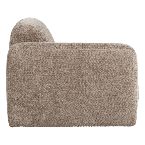WOOOD 1-zits bank arm links Mojo Base - Wollig - Donkerzand - 74x105x97