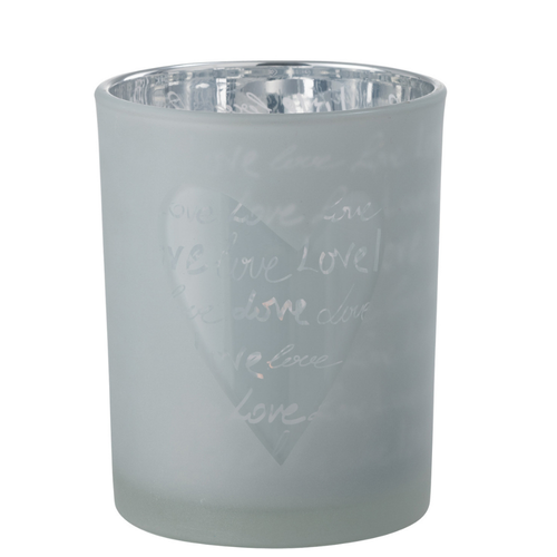 J-Line windlicht Love - glas - wit - medium - vtwonen shop