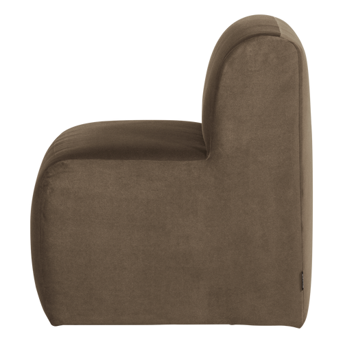 WOOOD eetbank 84 cm rugleuning Mojo Base - Velvet - Taupe - 83x84x76