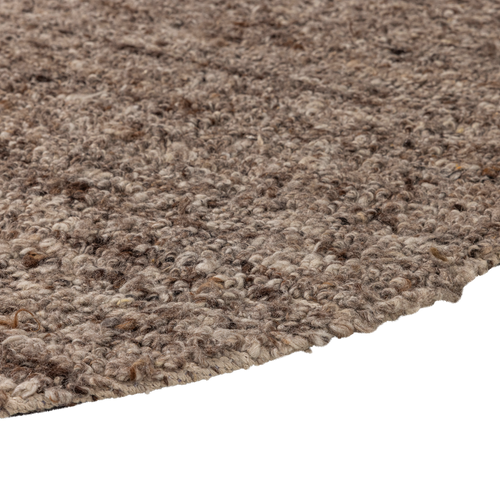WOOOD vloerkleed rond Efia - Wol - Bruin Melange - Ø200 cm