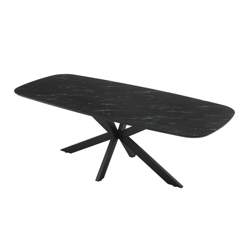 Giga Meubel Eettafel Marco - Deens Ovaal Zwart Hout - 220x100x76cm - vtwonen shop