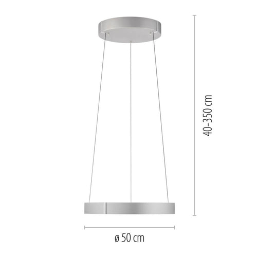 Neuhaus PURE hanglamp E-Clipse - 2 lichts - 50  x 350   cm - mat chroom - vtwonen shop