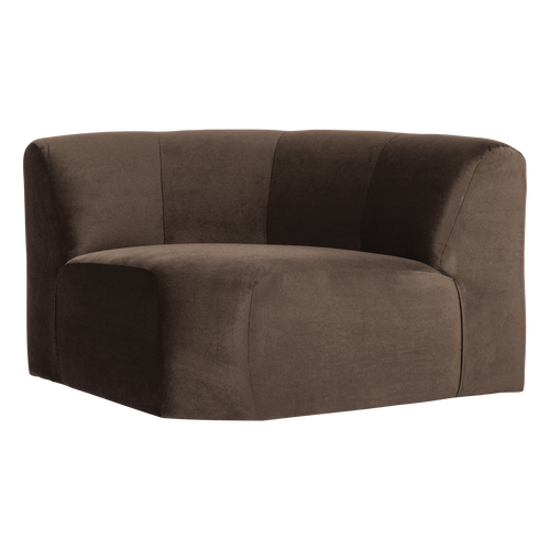 WOOOD hoekelement rond Mojo Base - Velvet - Bruin - 74x110x110