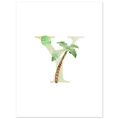 Artfulprints Poster Letter Y kindernaam   - 30x40 cm - Meerkleurig