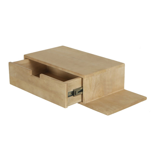 Giga Meubel Nachtkastje Niek - Zwevend Naturel Plankje Rechts - 65cm