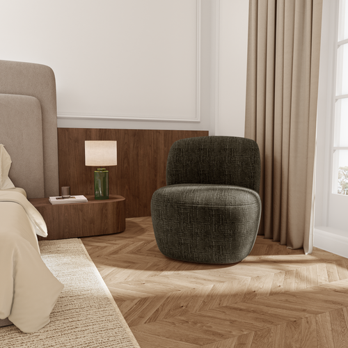 Premium Interiors - Draaistoel COMI - geweven fluweel espresso-bruin 65cm