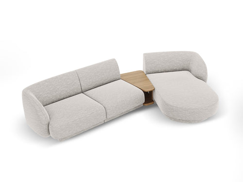 Micadoni Rechte modulaire bank Miley 3-zits, chenille, lichtgrijs - 178x303x70cm